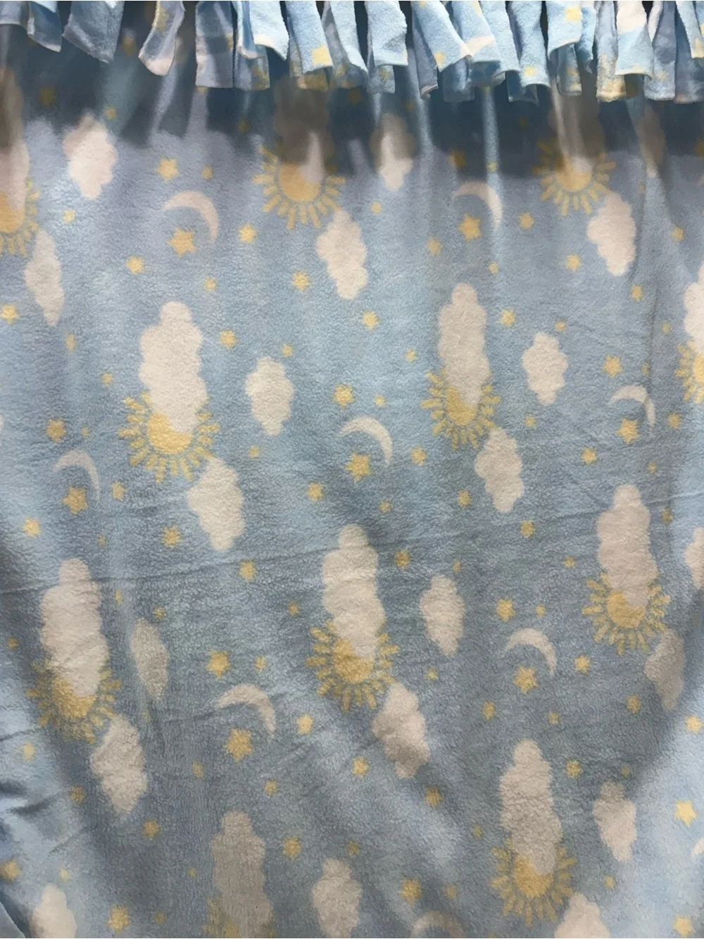 Baby Lullaby Text Fleece Throw Blanket - Gray, Blue & Yellow